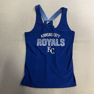 Kansas City Royals MLB Tank Top Women's Large Racerback Blue Performance Gym